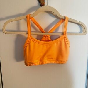 MORGAN STEWART SPORT neon peach orange sports bra